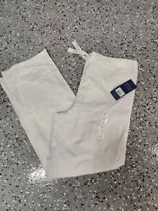 Cherokee Women's Workwear Drawstring Waist Cargo Scrubs Pant, White, Size Small - Picture 1 of 5