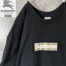 Very   Supreme T-shirt Burberry Collaboration Box Logo Super Rare