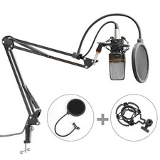 Microphone Suspension Boom Arm Stand Mic Holder Mount Pop Filter Table Clip