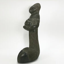 Haitian Mother & Child Stone Fertility Statue Sculpture Figure Soapstone 13.5"