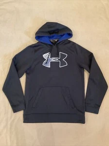 Under Armour hoodie storm sweatshirt big logo medium mens black - Picture 1 of 4