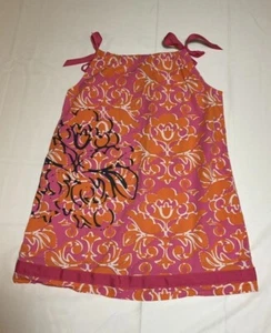 Hanna Andersson Girls Pink Orange Floral Halter Pillowcase Cotton Dress - Picture 1 of 11