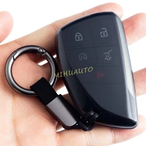 Transparent Black Car Key Chain Cover Case For Chevy Tahoe Suburban GMC Yukon