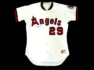 ROD CAREW CALIFORNIA ANGELS HOF SIGNED AUTO VINTAGE RAWLINGS PRO HOME JERSEY JSA - Picture 1 of 4