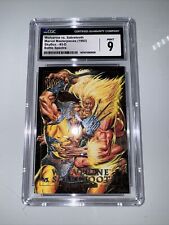 1992 Marvel Masterpieces Battle Spectra #3-D Wolverine VS Sabretooth Grade CGC 9