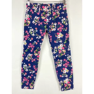 The Childrens Place Pants Girls Size 6X/7 Blue Floral Faux Pockets Stretch New - Picture 1 of 8