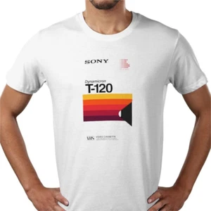 VHS Sony video cassette art retro technology vintage print t-shirt tee UK - Picture 1 of 5