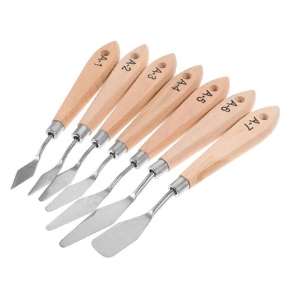  7 Pcs Spatule Peinture Pour Peindre Outils De À L'huile Supplies - Photo 1/4
