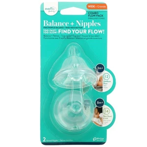 Balance + Nipples, Combo Flow Pack, Wide, 3+ Months, Medium, 2 Vented Nipples - Picture 1 of 3
