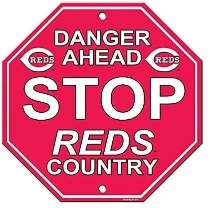 MLB Cincinnati Reds Sign12x12 Plastic Stop Style, Team Colors, One Size - Image 1 of 1