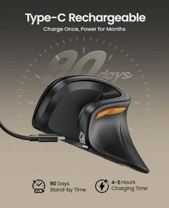 Ergonomische Maus Bluetooth Wiederaufladbar Kabellos Vertikale Maus ProtoArc EM11 NL - Bild 1 von 6