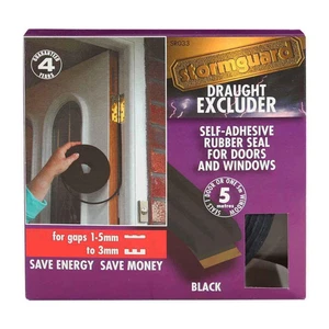 5m E schwarz EPDM Zugluftstopper selbstklebend Gummi Tür Fenster Dichtung Rolle - Bild 1 von 7