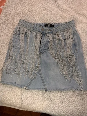 Falda Missguided para mujer azul denim de algodón Foto 1 de 4