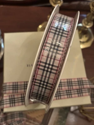 Authentic Burberry NOVA Check Plaid Ribbon 1"W   Roll Sealed 100 Yard NEW - Image 1 of 4