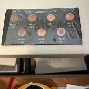 1982 Lincoln Cent BU - Complete 7 Coin set Small & Large P&D - Bild 1 von 2