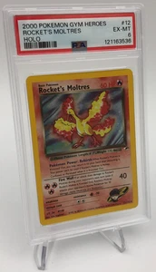 2000 POKEMON GYM HEROES Trading Card ROCKET'S MOLTRES -HOLO #12/132 graded PSA 6 - Picture 1 of 10