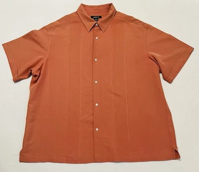 Caribbean Men's Button Up Burnt Orange  Cuban Style Shirt Size XXL Short Sleeve - Image 1 of 4