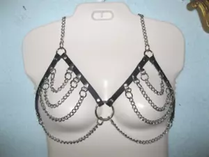 Chain and Leather Bra - Picture 1 of 3