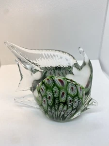 Murano Stil Kunst Glas Fisch geformt Aquarium Skulptur Figur Briefbeschwerer Fisch - Bild 1 von 10