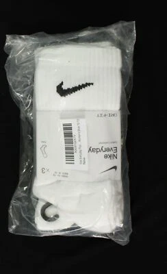 Nike Unisex Everyday Plus Algodón Acolchado Crew Calcetín Paquete de 3 MP7 Blanco Grande Nuevo con Etiquetas Foto 1 de 4
