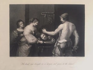ANTIQUE 1840 GUERCINO'S ST.MATTHIEU FISHER & SON LONDON ORIGINAL ENGRAVING PRINT - Picture 1 of 7