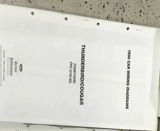 Ford Thunderbird Mercury Cougar 1990 diagrama de cableado desplegable manual tracción trasera Foto 1 de 1
