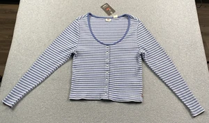 NEW Levis Shirt Womens 1X Pearl Snap Ribbed Tee Slim Fit Knit Stripe NWT $39.50 - Picture 1 of 21