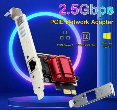 2,5 Gbit PCIe Netzwerkkarte RTL8125B Realtek 2.5G LAN Ethernet Interface 2.5Gbps - Bild 1 von 2