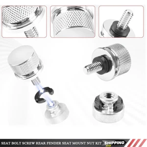 Kit de tuercas de montaje de asiento para guardabarros trasero con tornillo de asiento cromado para 1996-Up - Imagen 1 de 7