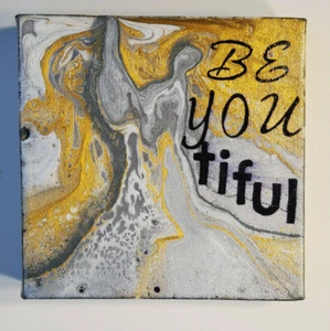 Dress Form Beyoutiful Original Acrylic Canvas Painting 6 x 6 Shelf Sitter - Picture 1 of 6