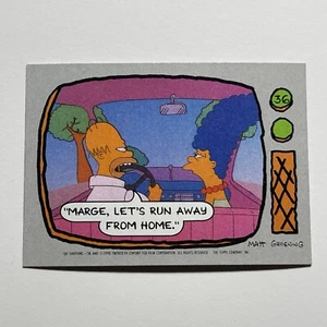 1990 Topps The Simpsons Marge Let's Run Away From Home Marge Homer Karte #36 - Bild 1 von 2