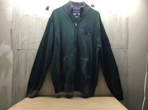 Tommy Hilfiger Zip Up Mens Green Sweater size Large #7 - Picture 1 of 17