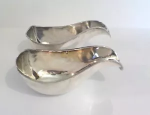 Rare Pair 19th C. French Hallmark Sterling Silver Pap Boats, 400 grams - Picture 1 of 12