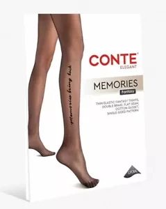 Conte MEMORIES / fantasy tights 30 Den with a tattoo-pattern / Pantyhose - Picture 1 of 10
