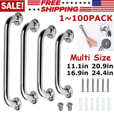 Bathroom Shower Grab Bar Handle Safety Hand Rail Support Bar Stainless Steel lot - Image 1 of 4