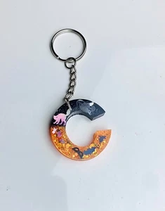 Halloween Resin Keychain Letter/Heart/Butterfly - Picture 1 of 6