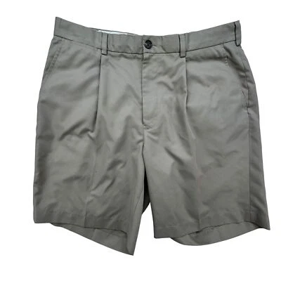 Pantalones Cortos Brooks Brothers Para Hombre W35 St Andrews Eslabones Plisados Caqui Golf Poliéster Foto 1 de 4