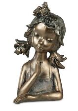 Deko-Büste-Mädchen moderne Skulptur-Frau Dekofigur Kunstobjekt bronzefarben 27cm