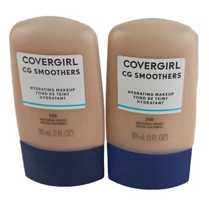 PAQUETE DE 2 MAQUILLAJE HIDRATANTE COVERGIRL CG SMOOTHERS SIN PERFUME 740 BEIGE NATURAL - Imagen 1 de 8