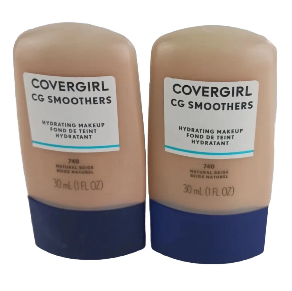 2 PACK COVERGIRL CG SMOOTHERS HYDRATING MAKEUP UNSCENTED 740 NATURAL BEIGE - Image 1 of 4