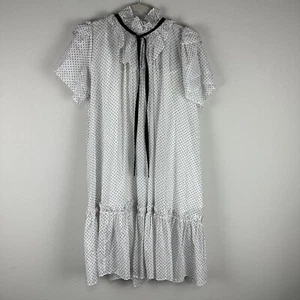 Hunter Bell weiß schwarz gepunktetes Windsor hochgeschlossenes Kleid Größe Small - Bild 1 von 7