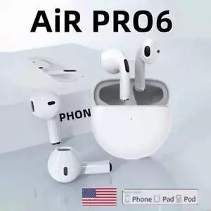 Original Pro 6 TWS Wireless Bluetooth Earphones Headphones Mini Fone Earphone St - Picture 1 of 19