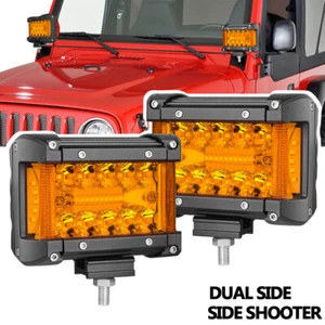 2X 4" LED Cube Work Light Bar Side Shooter Spot Pods Driving OffRoad For JEEP - Foto 1 di 54