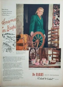 De colección 1945 Du Barry Richard Hudnut Maquillaje Impresión Anuncio Efímero Arte de Pared Decoración - Imagen 1 de 1