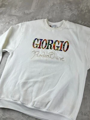 Винтажная белая толстовка 90-х Giorgio Beverly Hills Luxury Stars XL - Изображение 1 из 4