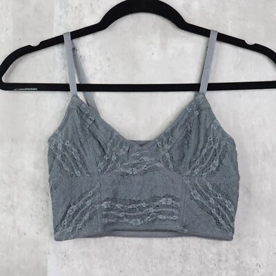 Free People Bralette Womens Size XS Gray Lace Wireless Mesh Comfort - Image 1 of 3