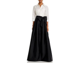 Teri Jon by Rickie Freeman Taffeta Shirt Gown MSRP $600 - Picture 1 of 8