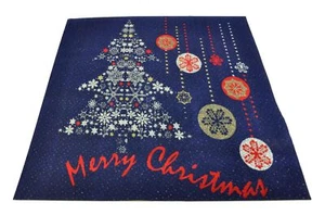 Tappeto blu Merry Christmas passatoia 100x110 cm. B6Bis - Foto 1 di 4