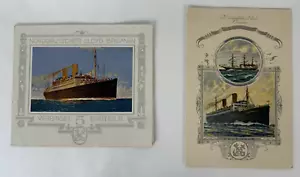 North German Lloyd Line Bremen Ocean Liner-menú e itinerario-50º viaje-1929 - Imagen 1 de 8