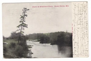 1907 GRAND RAPIDS WISCONSIN RIVER PANORAMIC OLD POSTCARD WI REYNOLDS ILLINOIS !! - Picture 1 of 2